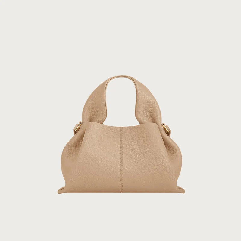 FLENCE New commuting women's single shoulder cloud bag, niche retro high-end leather single shoulder crossbody bag