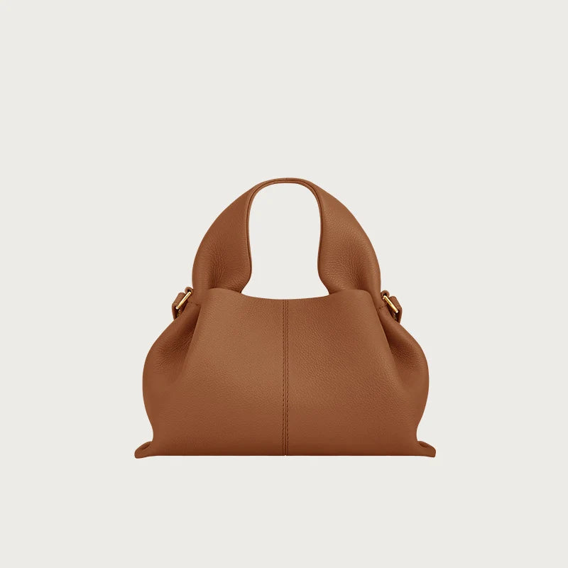 FLENCE New commuting women's single shoulder cloud bag, niche retro high-end leather single shoulder crossbody bag