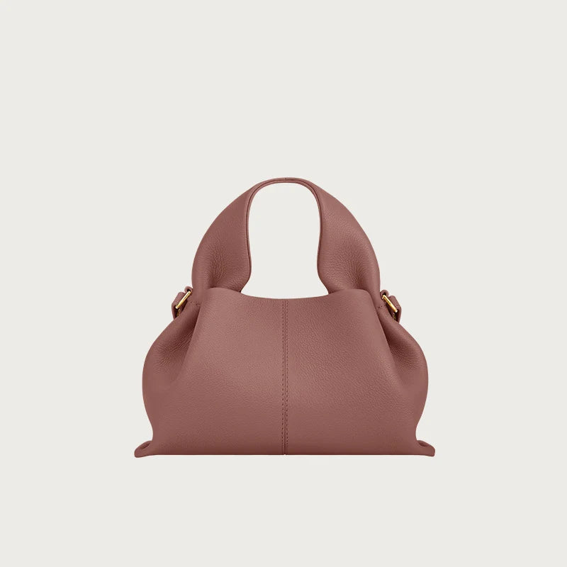 FLENCE New commuting women's single shoulder cloud bag, niche retro high-end leather single shoulder crossbody bag