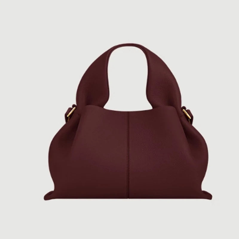 FLENCE New commuting women's single shoulder cloud bag, niche retro high-end leather single shoulder crossbody bag